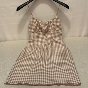 No Comment Light Brown Checkered Dress Size M